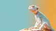 Exotic pet photography flat design side view portrait theme animation colored pastel
