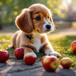 AI generated illustration of a cute curious puppy