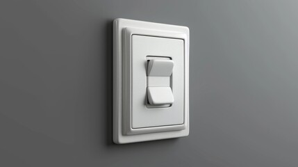 3D realistic image of a light switch, clean lighting, isolated on background