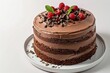 Decadent Chocolate Cake with Chocolate Shavings and Raspberry Liqueur