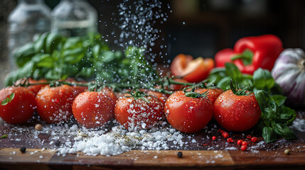 Canvas Print - Culinary temptation: Fresh ingredients for a delicious dish