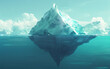 An iceberg floating in the ocean