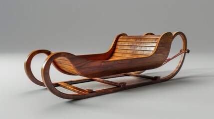 3D realistic image of a sled, clean lighting, isolated on background