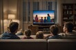 © AungMyintMyat - a family sitting and watching TV