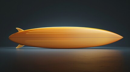 Wall Mural - 3D realistic image of a surfboard, clean lighting, isolated on background