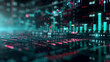 © Wasin Arsasoi - Stock market trading graph in green color as economy 3D illustration background. Trading trends and economic statistics.