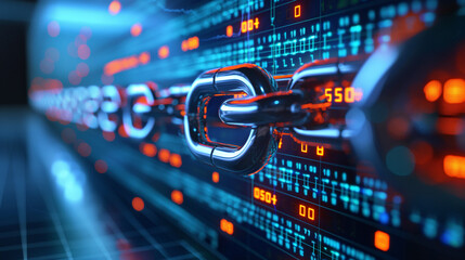 Block chain network and programming concept on technology background. 