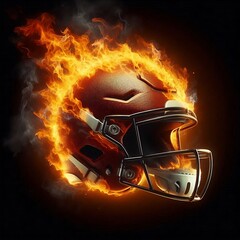 Wall Mural - Soccer helmet on fire 