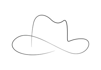 Poster - Cowboy hat continuous one line drawing vector illustration. Premium vector 