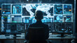 © GG Kenji - Intensely Monitoring Threats: Photo Realistic Data Security Analyst Ensuring Cyber Risk Management in Organizational Data   Photo Stock Concept