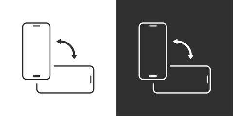 Mobile phone screen rotation sign icon vector design