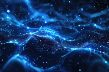 Poster - Computer generated image of a blue wave. Suitable for backgrounds and digital design projects
