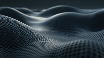 Wall Mural - Blue-gray digital waves creating a calming yet dynamic electronic themed background.