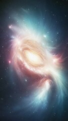 Wall Mural - Cosmic galaxy in far space. Vertical video. 
