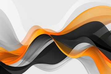 Poster - abstract black and orange design on a white background, suitable for various graphic projects