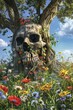Seasonal Skulls Integrated into Natural Landscapes

