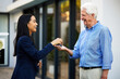 © peopleimages.com - Happy, realtor and keys to sold house with customer for new home, real estate and relocation. People, deal or property negotiation complete for retirement, pension and residential investment