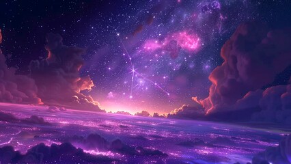 Wall Mural - Animated background of infinite galaxies with stars and Constellation. looping time-lapse video