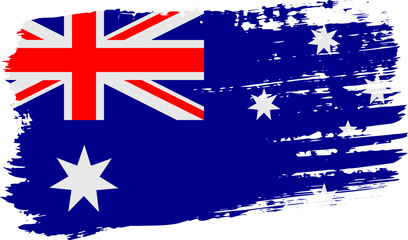 Australia flag, wide brush stroke on transparent background vector