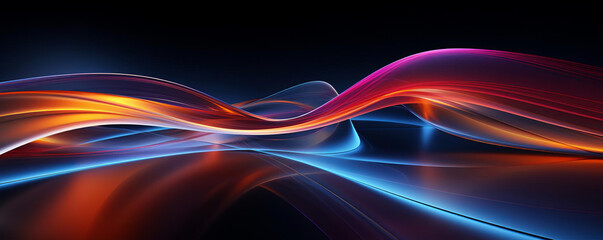 Wall Mural - abstract light forms undulate with a smooth, glossy finish, vibrant and crisp, exuding a sense of ad