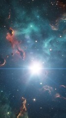 Wall Mural - Beautiful landscapes of space. Vertical video.