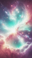 Wall Mural - Cosmic galaxy in far space. Vertical video. 