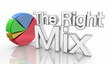 The Right Mix Pie Chart Percentages Combination Data Amount 3d Illustration