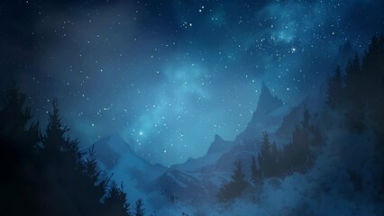 Wall Mural - the night sky reveals outer space with infinite galaxies. looping time-lapse video