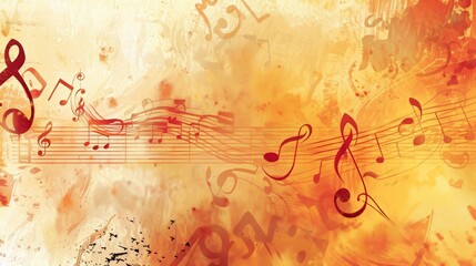 Aufkleber - A group of musical notes dance across a grungy background, creating a unique blend of art and music in this captivating scene. Generative AI