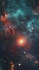 Wall Mural - Cosmic background. Flight to the galaxy.