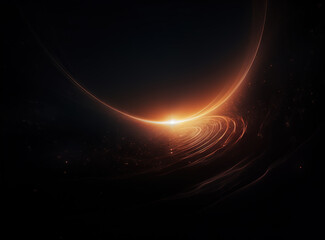 Poster - Light flare in the dark space. Abstract background with shiny lens glare effect.