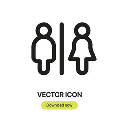 Fototapete - Restroom icon vector. Linear-style sign for mobile concept and web design. Restroom symbol illustration. Pixel vector graphics - Vector.	