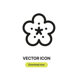 Leinwandbilder - Sakura icon vector. Linear-style sign for mobile concept and web design. Sakura symbol illustration. Pixel vector graphics - Vector.	