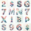 Watercolor pastel Lettering Typeface. AI generated illustration