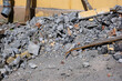 Concrete debris on construction site