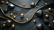 Abstract textured black and gold background