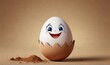 Happy Egg Character Hatching with a Smile Illustration