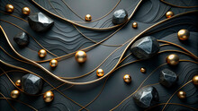 Abstract Textured Black And Gold Background