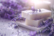 soap and lavender with copy space