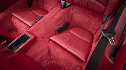 Wall Mural - Red leather back seat