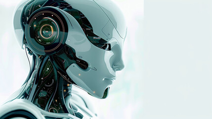 Fototapete - Medical robot, combination of green and navy colors. Generative AI.