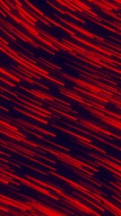 Wall Mural - curve wavy particle lines moving and flowing in one direction. abstract red color particles line mov