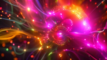 Aufkleber - A bright orange and yellow fireworks display with lots of sparkles. The fireworks are in the air and are creating a beautiful and lively atmosphere