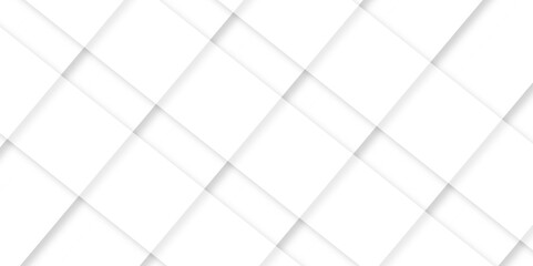 Wall Mural - Abstract design with white transparent material in triangle and square shapes on white background. Modern and creative design with white boxes and white rectangle business card. paper texture.