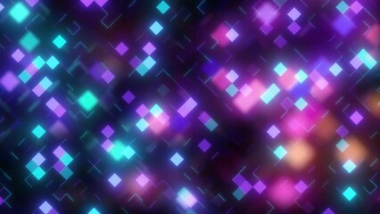 abstract background with neon glowing lights squares looping animation