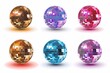 ©  QuantumMuse - A group of disco ball vector illustrations created for use on various design projects. Vector images of disco balls, ideal for creating backgrounds, posters, websites and other visual materials.