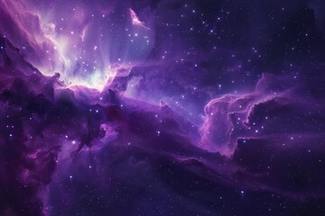 Wall Mural - a breathtaking view of a purple and blue space filled with countless stars and a mesmerizing nebula,