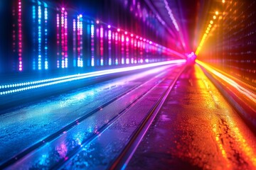 Poster - this abstract image captures a corridor with a motion blur effect, creating a sense of speed and fut