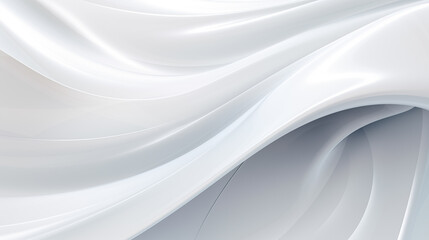 Poster - Abstract soft shiny white gray wavy line background graphic design. Elegant white gray modern architecture art. Blurred backdrop effect back