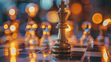 Poster - Chess board game concept of business ideas and competition and strategy ideas concep